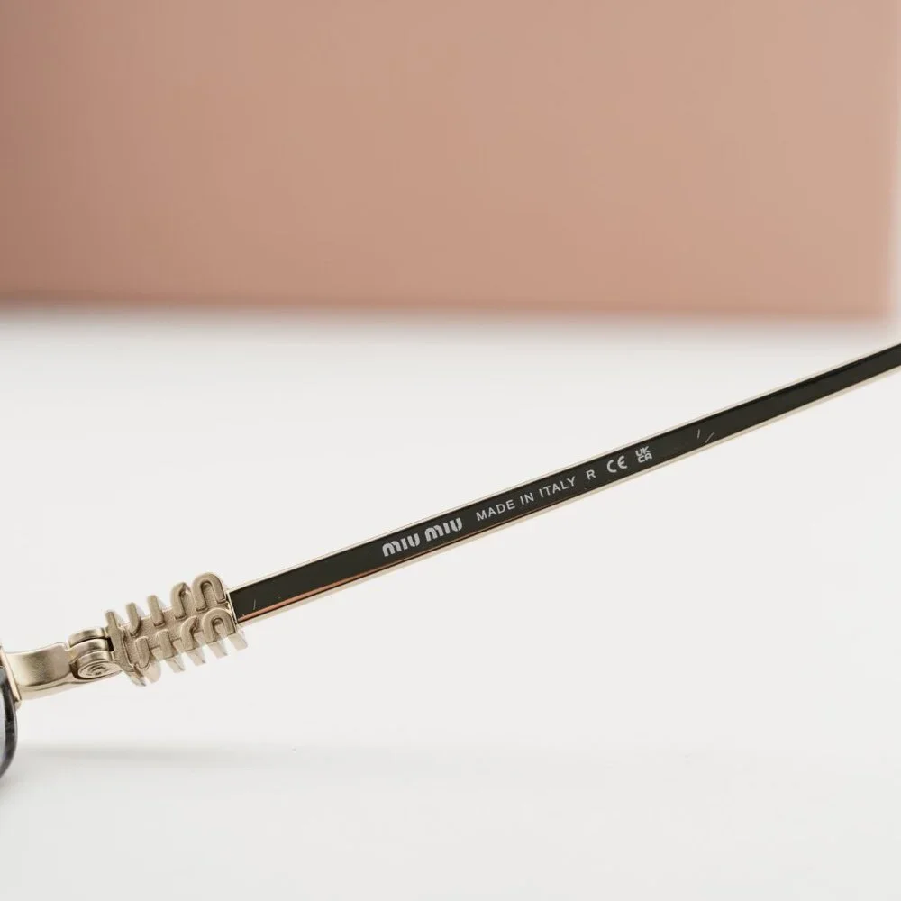 Miu Miu MUA54S ZVN80O Oval Sunglasses – Pale Gold\Clear Gradient Light Blue - Picture 8 of 10